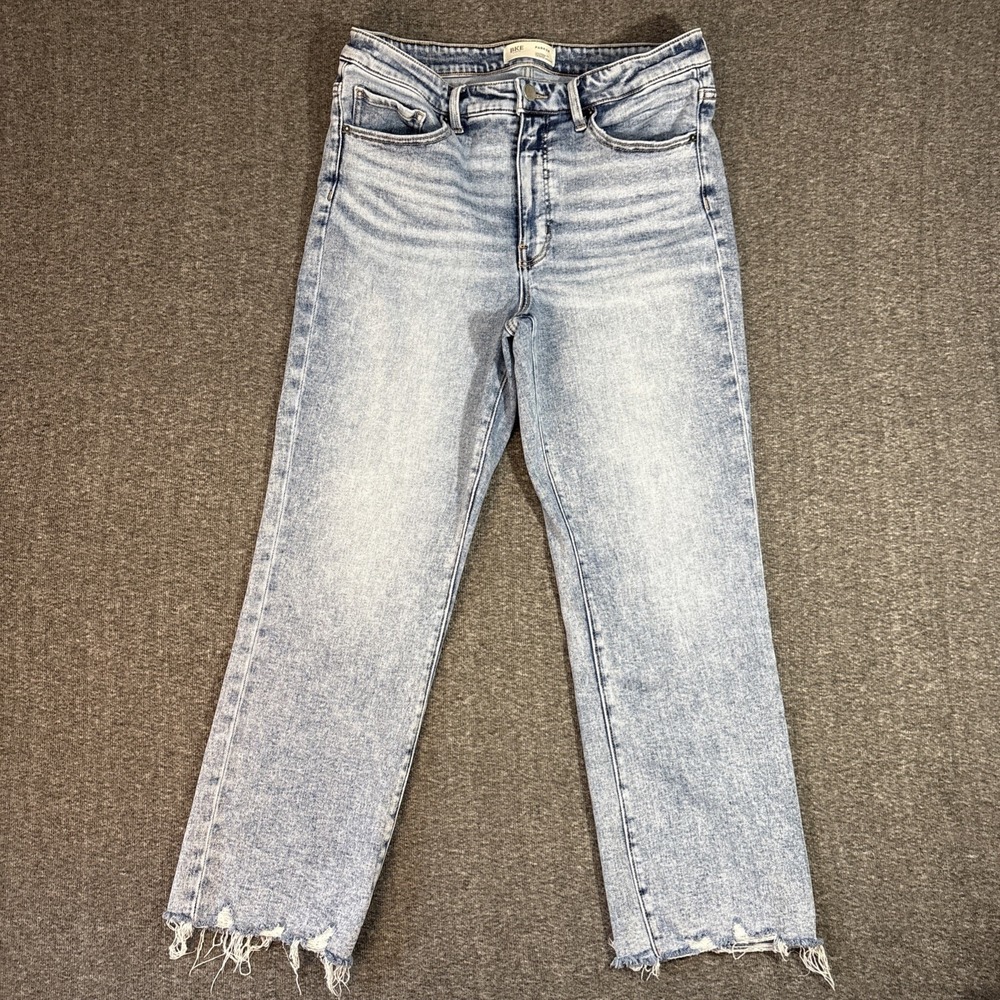 BKE Parker 31x28 READ Womens Jeans High Rise Cropped Straight Denim Distressed